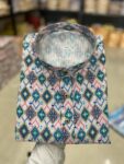 Ikat Printed Lining Crochet Kurta